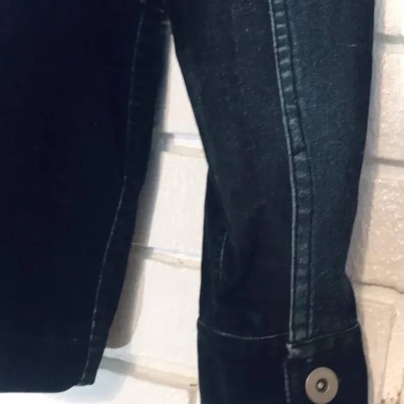 Liz Claiboure /LisJean Distressed Dark DenimJacket Sz Small - Picture 3 of 9